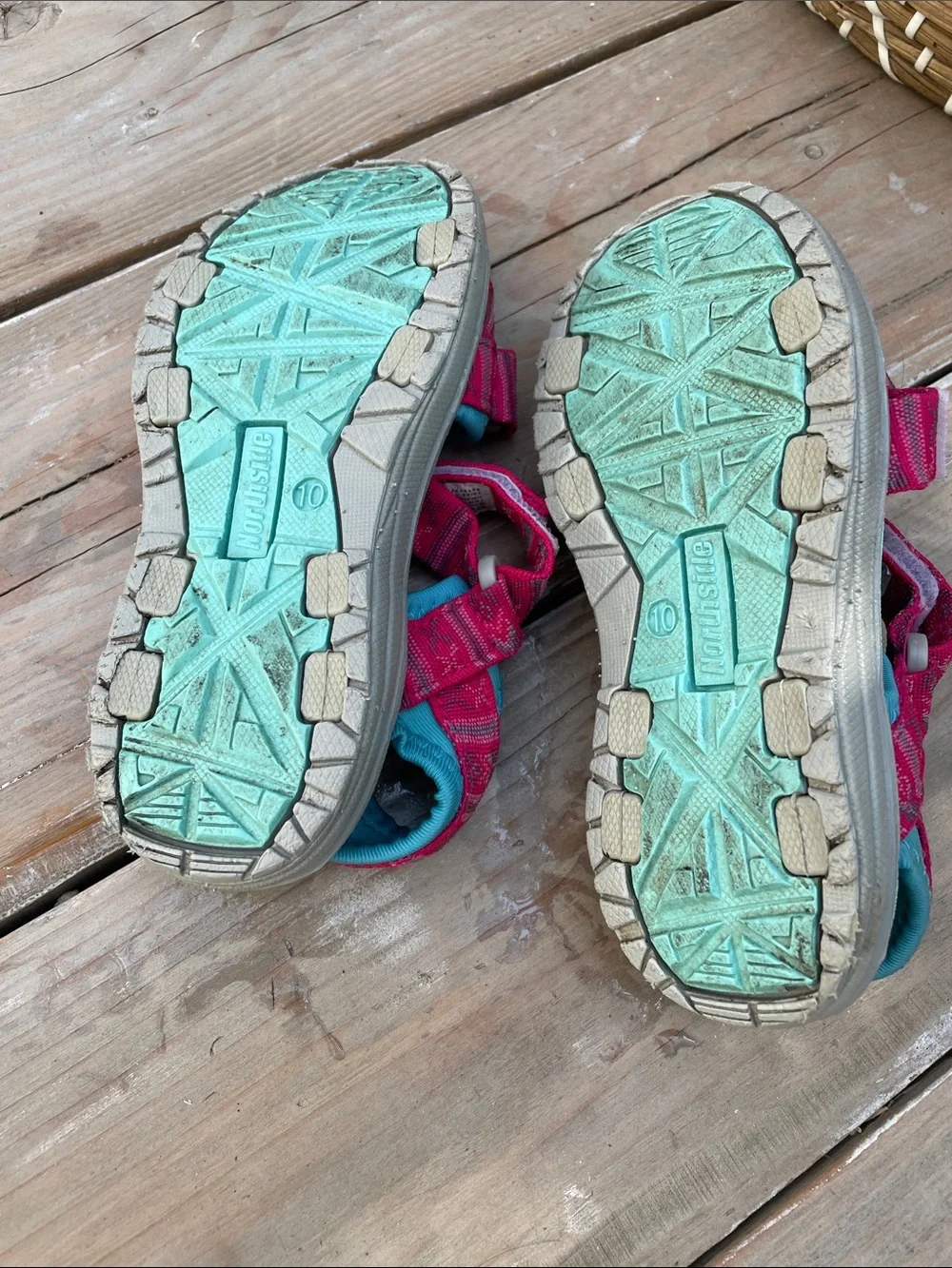 Kids Pink and Turquoise Active Sandals